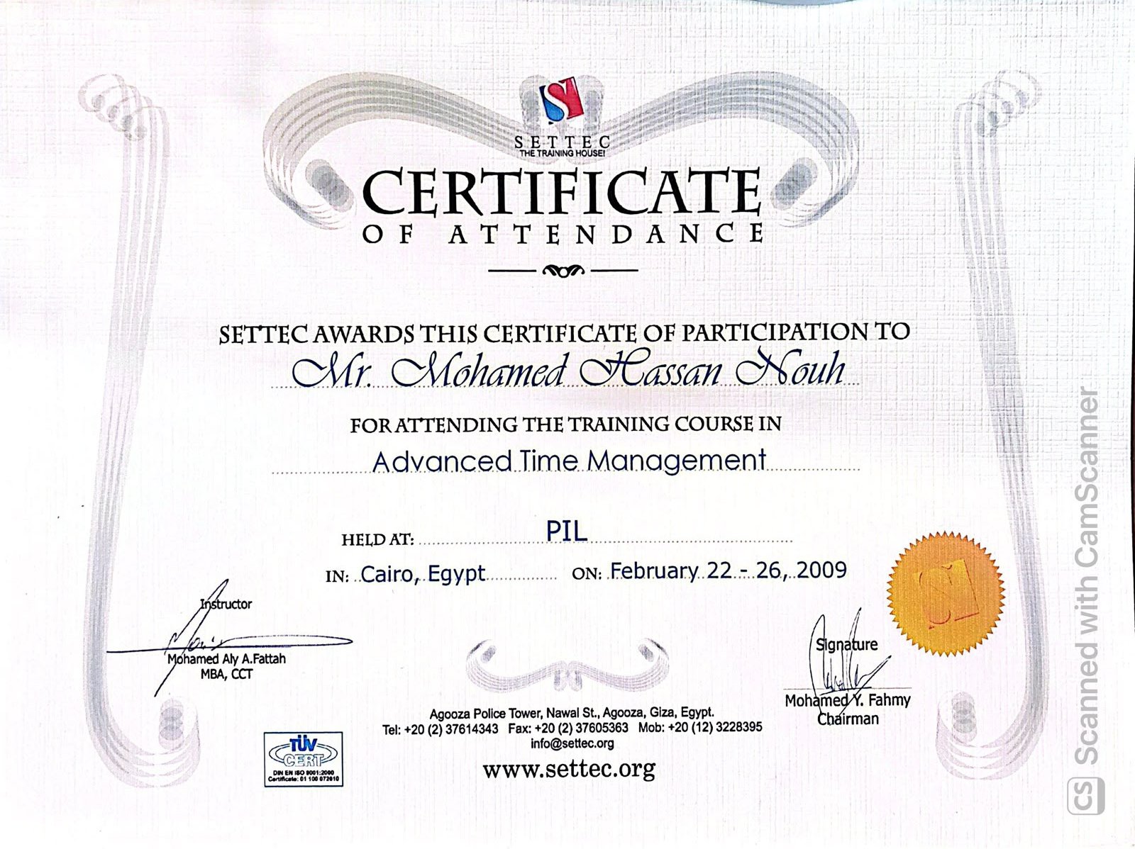 Time Management Certificate