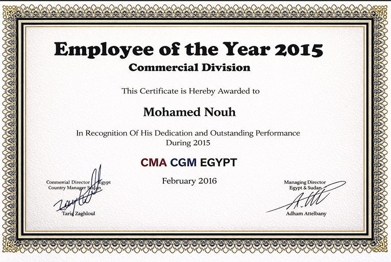Employee of the Year 2015 - CMA CGM Egypt